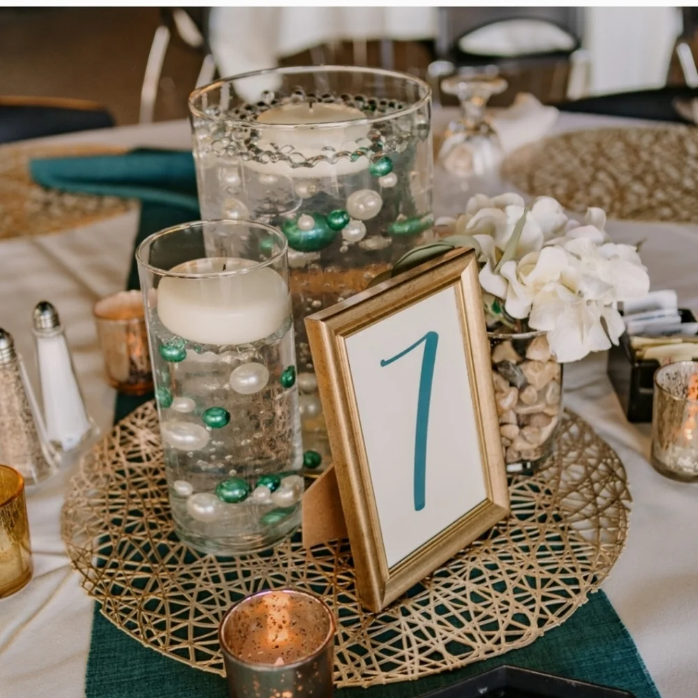 Teal Beads & New Clear Gel Bead Table Decorations For Wedding, Parties, Holidays